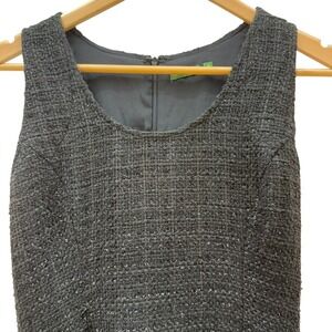 {tl} The Letter Tweed Little Black Dress Sm Sleeveless Ruffle Hem Workwear Party